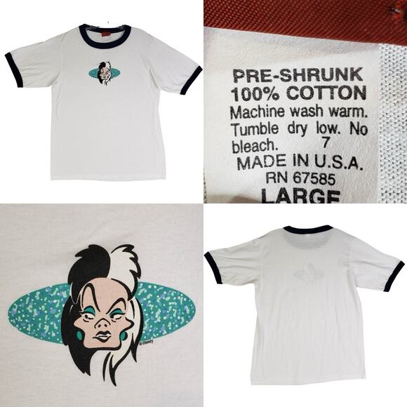 Disney Other - Vintage Disney 101 Dalmatians Cruella De Vil Villains Tee Shirt Size M/L Y2K